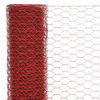vidaXL Chicken Wire Fence Steel with PVC Coating 82.0x3.9' Red