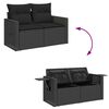 vidaXL Garden Sofa Set Black PE rattan Large Removable Covers