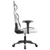 vidaXL Gaming Chair White and Black Faux Leather, Metal, Plywood Large
