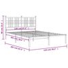 vidaXL Bed Frame Black Powder-Coated Steel Full Bed Frame Rectangular