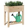 vidaXL Garden Planter Beige 27.95 x 14.57 x 30.12 in Solid Fir Wood