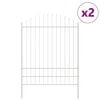 vidaXL Garden Fence 2 pcs White 66.93 x 88.58 in Powder-Coated Steel
