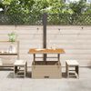 vidaXL Garden Dining Set Beige Poly rattan