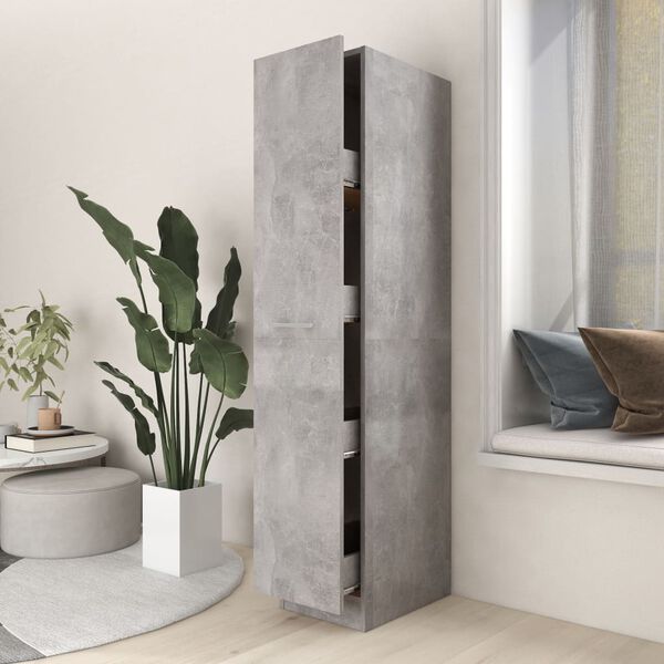 vidaXL Apothecary Cabinet Concrete grey Engineered wood Medium