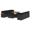 vidaXL Garden Sofa Set with Cushion Manual 11 pcs Black
