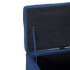 vidaXL Bench Blue Polyester, Wood Medium Storage Bench Rectangular