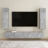 vidaXL TV Cabinet Set of 2 Concrete Grey Engineered Wood Medium