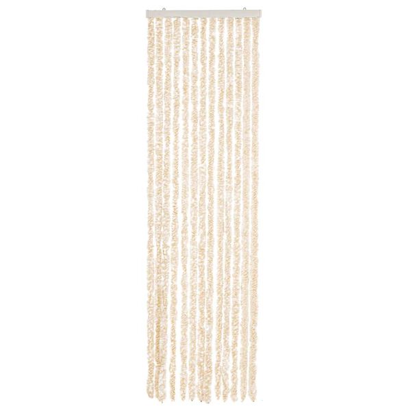 vidaXL Fly Curtain Beige and White 22.0x78.7" Chenille