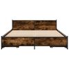 vidaXL Bed Frame Smoked oak Engineered wood, Steel Double Bed Frame