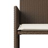 vidaXL Patio Sofa 2-Seater with Table and Stools Brown Poly Rattan