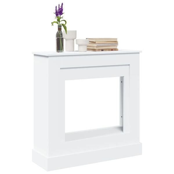 vidaXL Fireplace Surround White 35.4x11.8x35.4" Engineered Wood