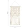 vidaXL Macrame Wall Hanger Cream 100% Cotton Medium Decorative Inlays