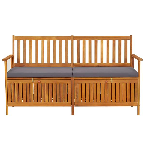 vidaXL Bench Black Solid Acacia wood Large Storage Bench Rectangular