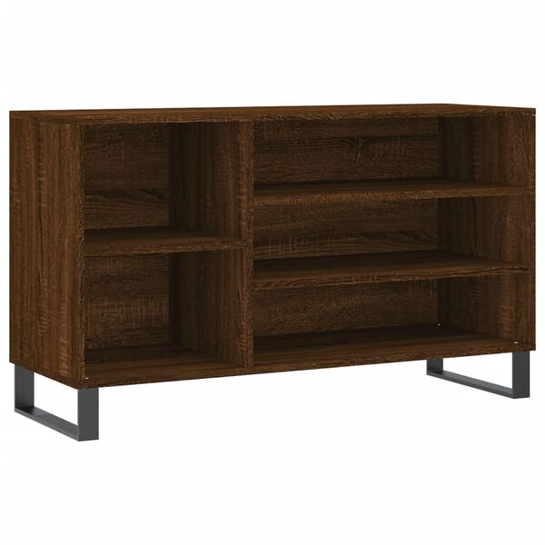 vidaXL Shoe Cabinet Brown Oak Engineered wood, Metal Medium Shoe Cabinet