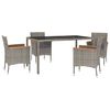 vidaXL Patio Dining Set Set of 4 Gray