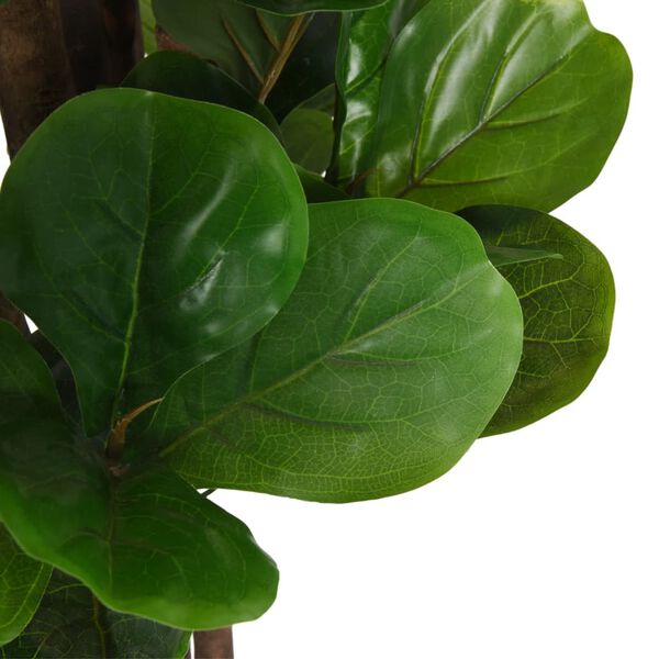 vidaXL Artificial Fiddle Leaf Fig Tree Green PEVA, Wood, Plastic Medium