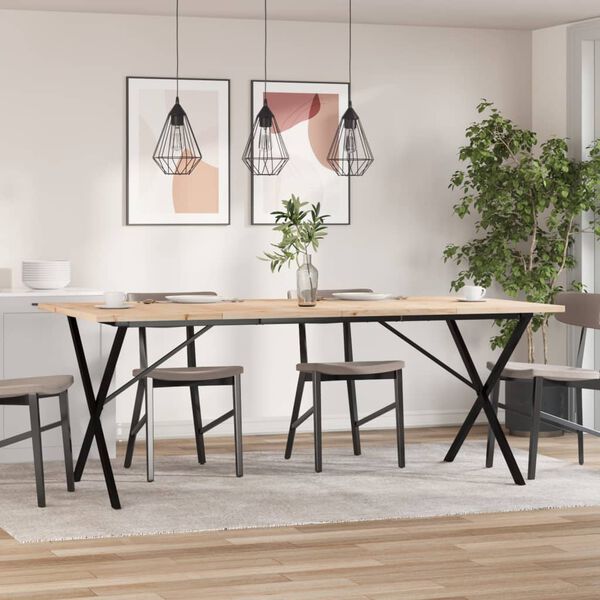 vidaXL Dining Table Natural Wood Solid Pine Wood Large Durable
