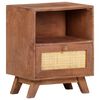 vidaXL Bedside Cabinet Wheat Solid mango wood Compact Bedside Cabinet