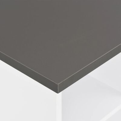 vidaXL Bar Table White and Anthracite Gray 23.62"x23.62"x43.31"