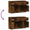 vidaXL TV Cabinet Smoked oak Engineered wood Medium TV Cabinet