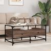 vidaXL Coffee Table Brown Oak Engineered wood, Steel, Glass Medium