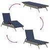 vidaXL Patio Sun Lounger Gray Poly Rattan Standard Size