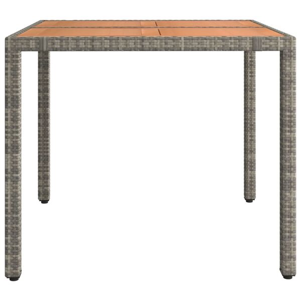 vidaXL Garden Table With Wooden Top Grey