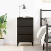 vidaXL Bedside Cabinet with Drawer Black Oak 17.72 x 13.78 x 17.32 in