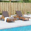 vidaXL Sun Lounger Set of 2 Brown, Dark Grey Solid acacia wood Large
