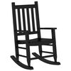 vidaXL Rocking Chair Black Poplar wood Medium-sized Durable
