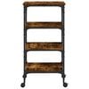 vidaXL Kitchen Trolley Smoked Oak 17.7"x13.8"x35.2" Engineered Wood