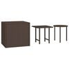 vidaXL Garden Side Table Brown PE rattan Small Stackable