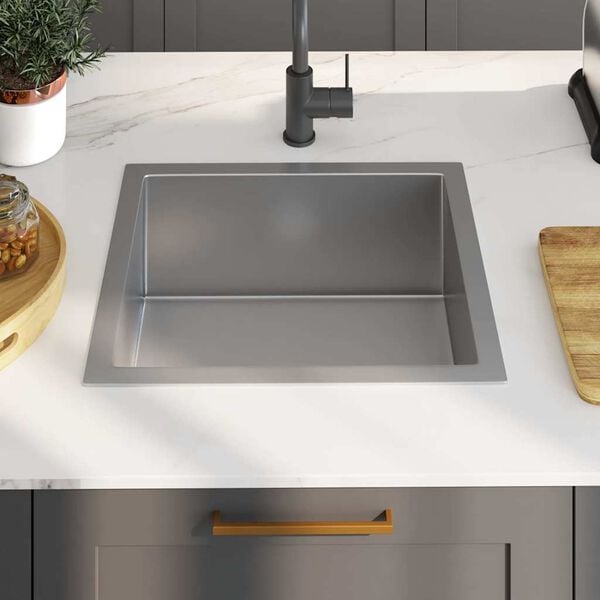 vidaXL Handmade Kitchen Sink Stainless Steel