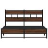 vidaXL Bed Frame Brown oak Steel, engineered wood 55x79 in Bed Frame