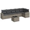 vidaXL Garden Sofa Set Grey PE rattan Large UV-resistant materials