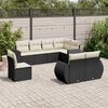 vidaXL Garden Sofa Set Black and Cream White