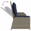 vidaXL Garden Bench with Cushion Gray Poly rattan