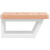 vidaXL Basin Shelf White, Natural Wood Solid Beech Wood, Steel Compact