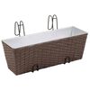vidaXL Garden Planter Set of 2 Brown Rattan, Zinc, Steel wire 19.7 in