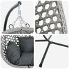 vidaXL Hanging Egg Chair Manual Anthracite and Gray 104 x 100 x 191 cm