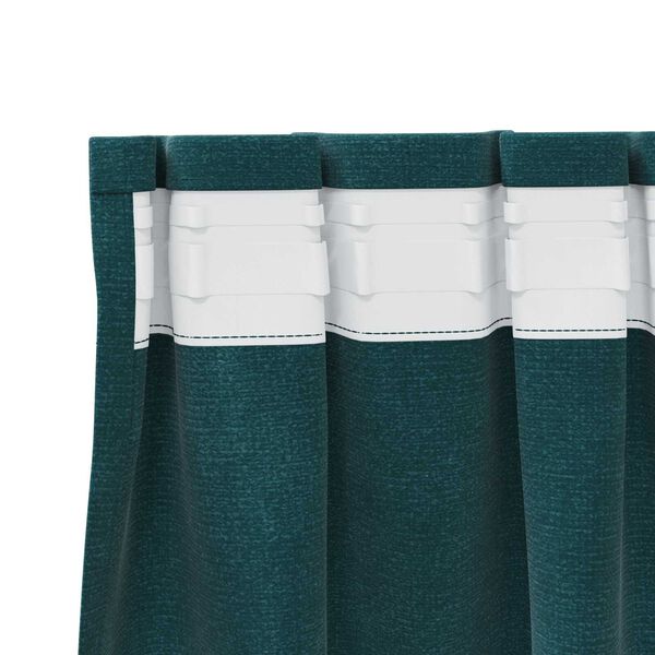 vidaXL Blackout Curtains 2 pcs Dark Green 55.12 x 96.46 in Velvet