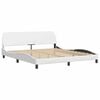 vidaXL Bed Frame without Mattress "Hvar" White 72"x83.9"Faux Leather