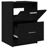 vidaXL Bathroom Cabinet with Drawer Black Oak 15.75 x 14.57 x 23.23 in
