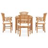 vidaXL Patio Dining Set Set of 4 Natural teak Solid teak wood