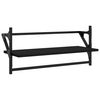 vidaXL Wall Shelf Set of 2 Black Engineered wood, metal Medium