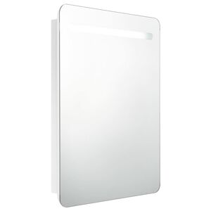 vidaXL Bathroom Cabinet Shining White MDF with Melamine Finish, Glass