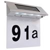 vidaXL House Number Light Silver and White Stainless Steel Standard