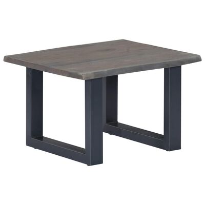 vidaXL Coffee Table with Live Edges Gray 23.6"x23.6"x15.7"