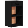 vidaXL Bedside Cabinet Set of 2 Black Engineered Wood 13.8x13.4x25.6 in