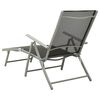 vidaXL Sun Lounger Black and Silver Aluminum, Textilene Standard